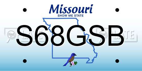 S68GSB Missouri License Plate