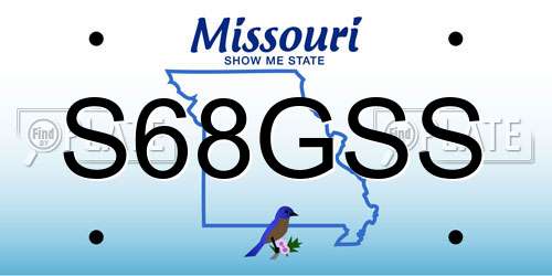 S68GSS Missouri License Plate
