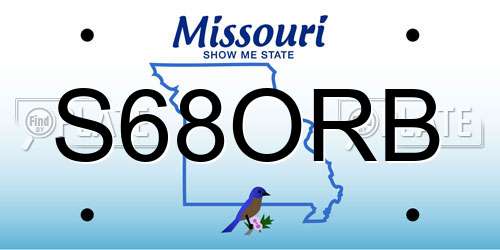 S68ORB Missouri License Plate