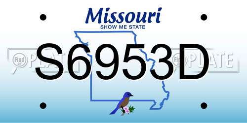 S6953D Missouri License Plate