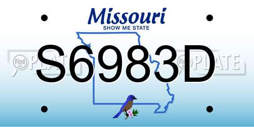 S6983D Missouri License Plate