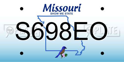 S698EO Missouri License Plate