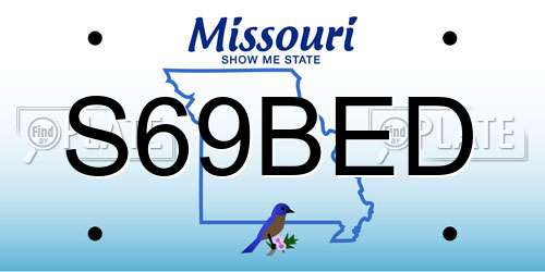 S69BED Missouri License Plate
