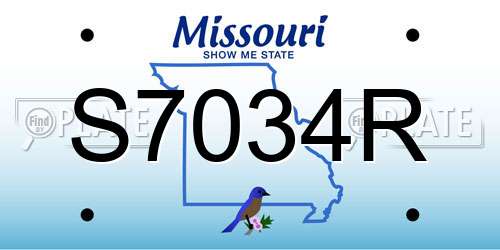 S7034R Missouri License Plate