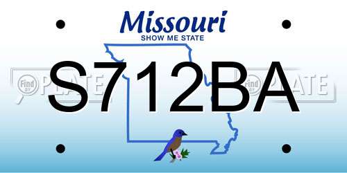 S712BA Missouri License Plate