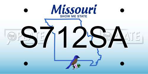 S712SA Missouri License Plate
