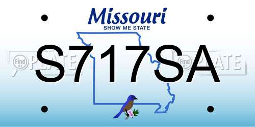 S717SA Missouri License Plate
