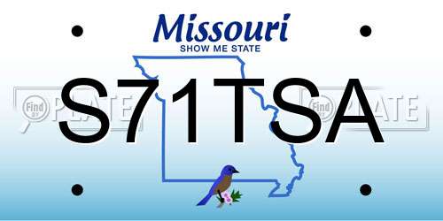 S71TSA Missouri License Plate