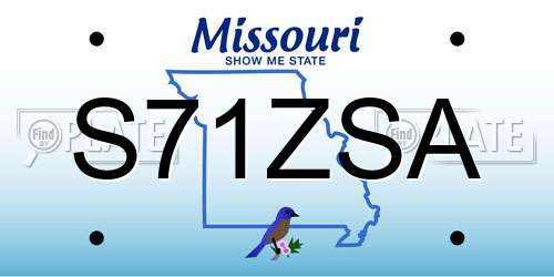 S71ZSA Missouri License Plate