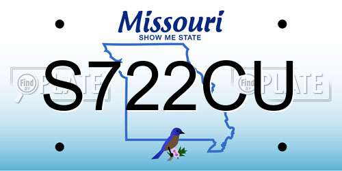 S722CU Missouri License Plate