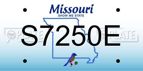 S7250E Missouri License Plate