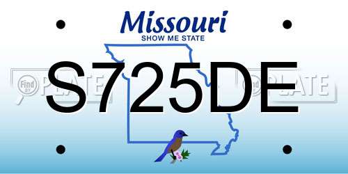 S725DE Missouri License Plate