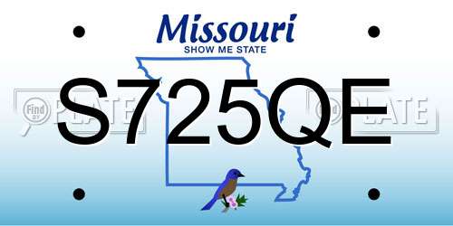S725QE Missouri License Plate