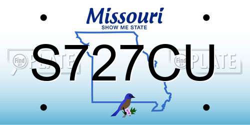 S727CU Missouri License Plate