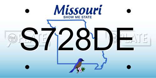 S728DE Missouri License Plate