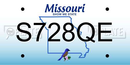S728QE Missouri License Plate