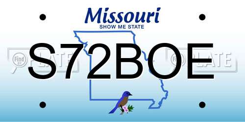 S72BOE Missouri License Plate