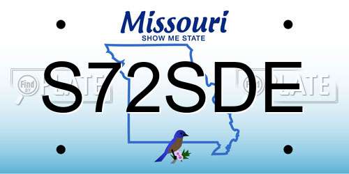 S72SDE Missouri License Plate