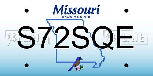 S72SQE Missouri License Plate