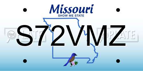 S72VMZ Missouri License Plate