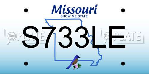 S733LE Missouri License Plate