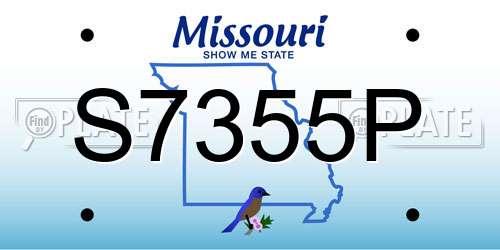 S7355P Missouri License Plate