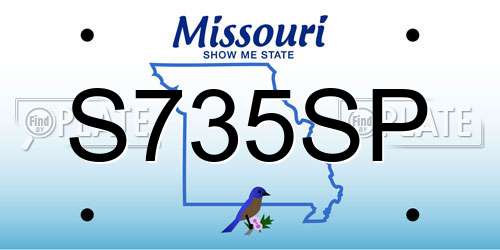 S735SP Missouri License Plate