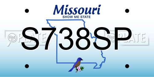 S738SP Missouri License Plate