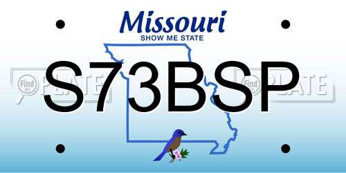 S73BSP Missouri License Plate