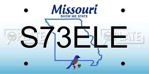 S73ELE Missouri License Plate