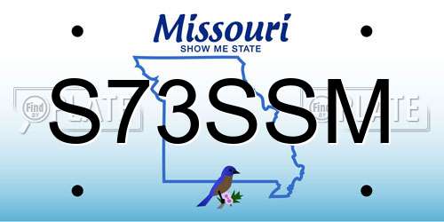 S73SSM Missouri License Plate
