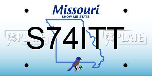S74ITT Missouri License Plate