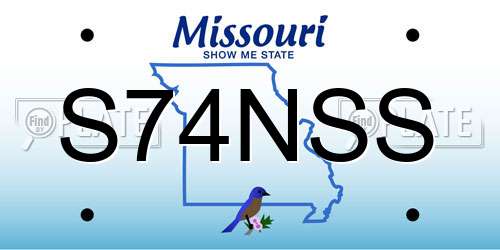 S74NSS Missouri License Plate