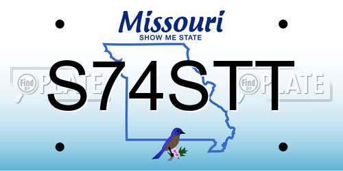 S74STT Missouri License Plate