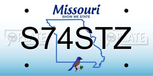S74STZ Missouri License Plate
