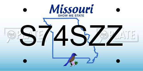 S74SZZ Missouri License Plate