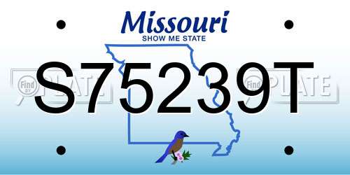 S75239T Missouri License Plate