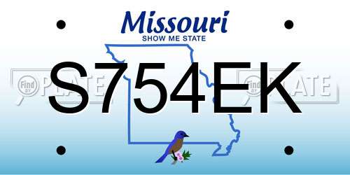 S754EK Missouri License Plate