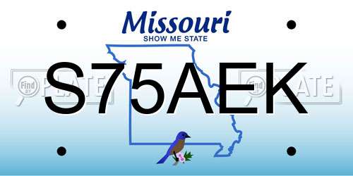 S75AEK Missouri License Plate
