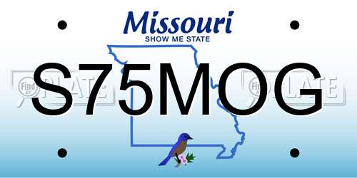 S75MOG Missouri License Plate