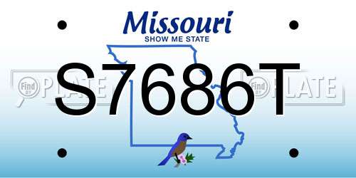 S7686T Missouri License Plate
