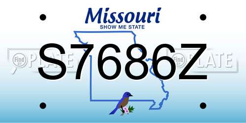 S7686Z Missouri License Plate