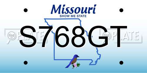 S768GT Missouri License Plate