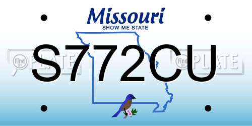 S772CU Missouri License Plate