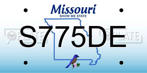 S775DE Missouri License Plate