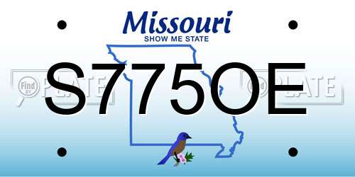 S775OE Missouri License Plate
