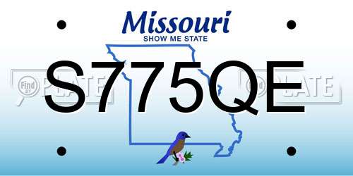 S775QE Missouri License Plate