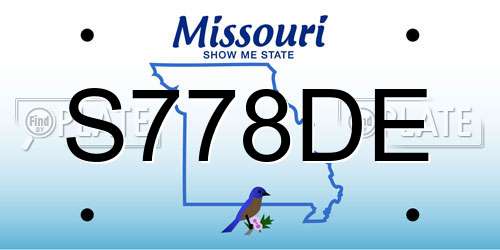 S778DE Missouri License Plate