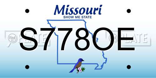S778OE Missouri License Plate