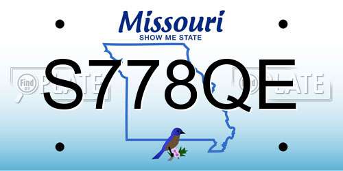 S778QE Missouri License Plate